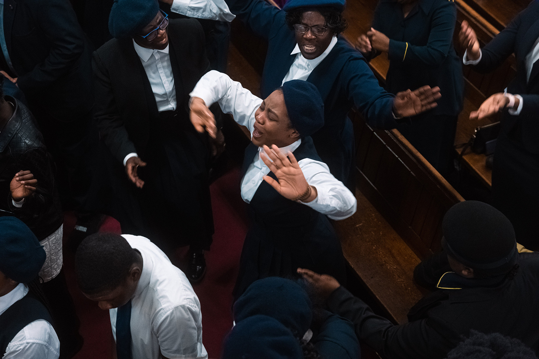 Group engaged in worship.